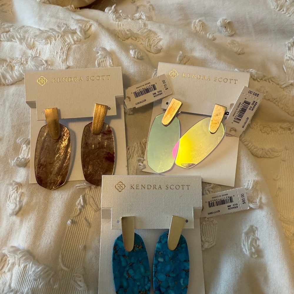 Kendra Scott Iridescent and Purple Earrings